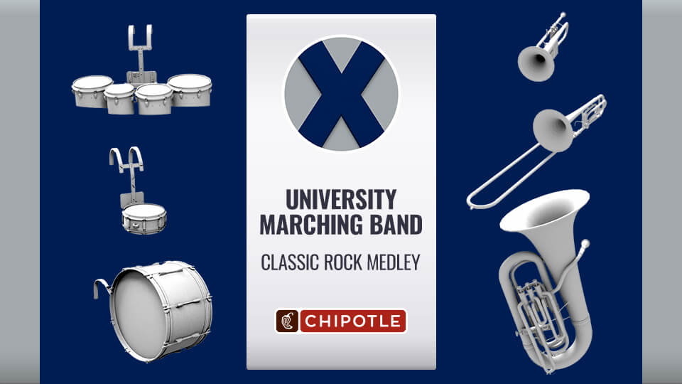 Fullscreen marching band sponsor graphic