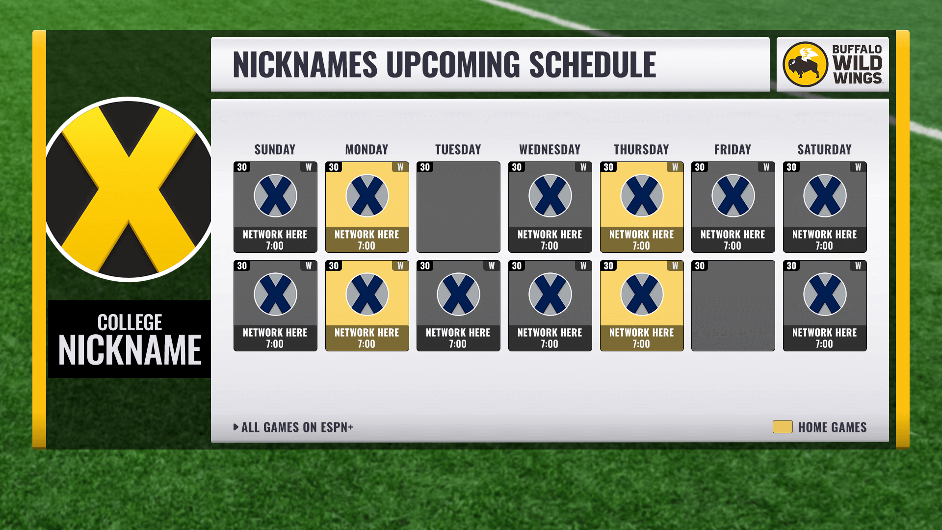 Fullscreen Games Calendar